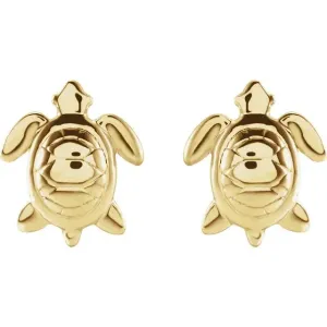 Gold Sea Turtle Earrings