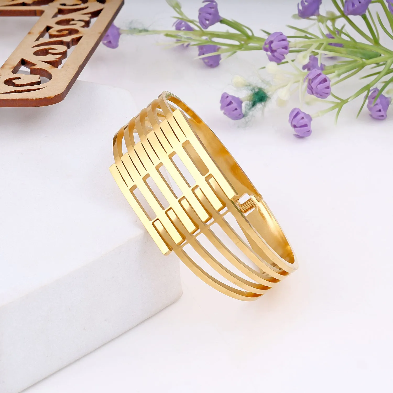 Golden Cuff Bangle Bracelet