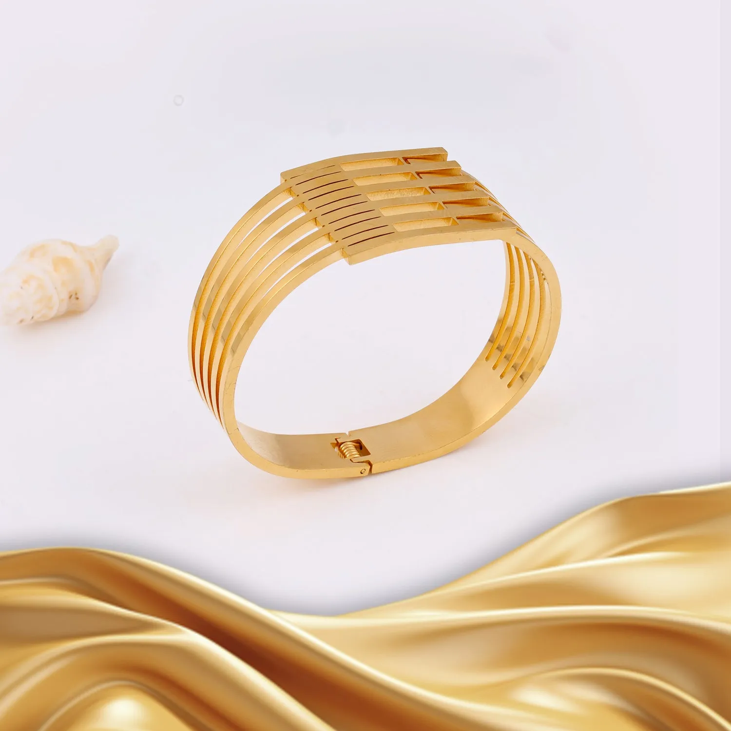 Golden Cuff Bangle Bracelet