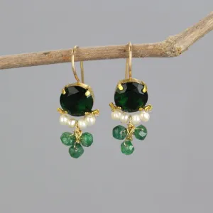 Green Zircon Clover Earrings