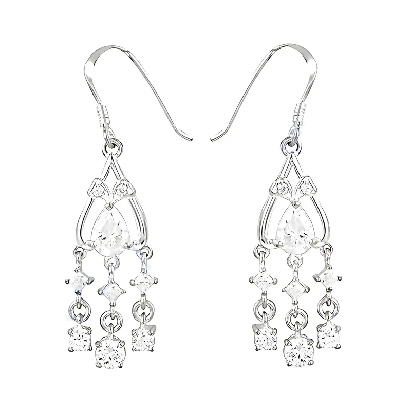 Hand-Finished Fashionable Cubic Zirconia Earrings