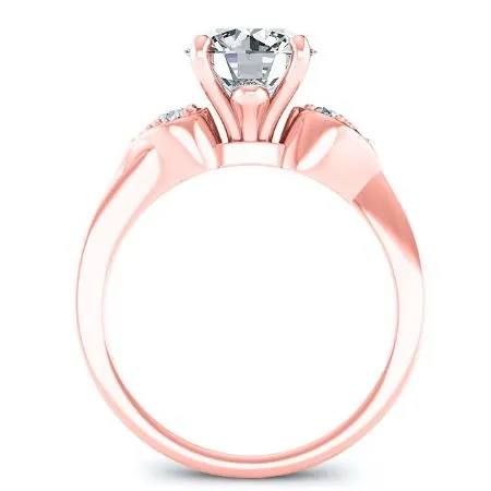 Hibiscus - Round Moissanite Engagement Ring