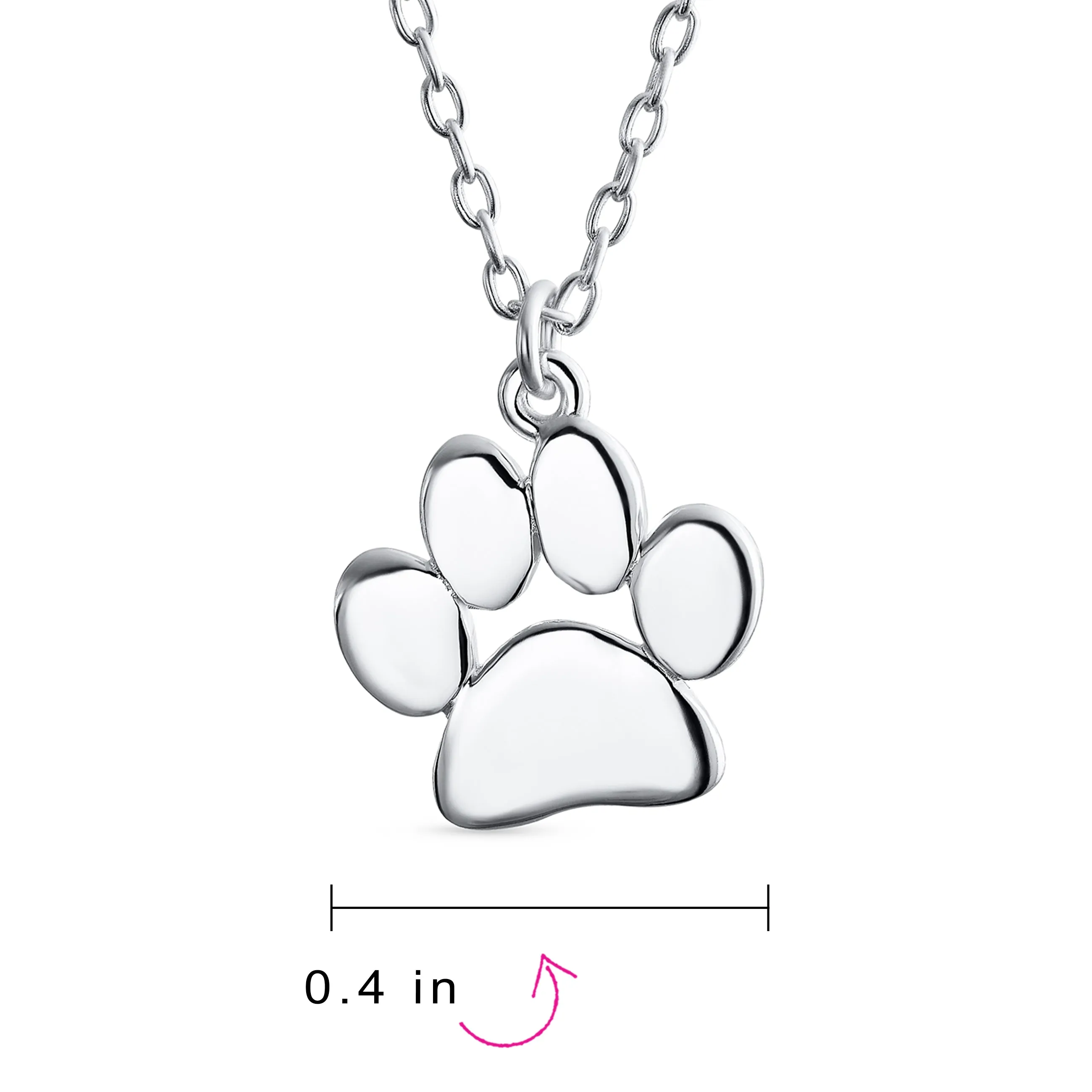 Initial Alphabet A-Z Paw Print Pendant Necklace for Pets in Rose & Yellow Gold Plated Silver