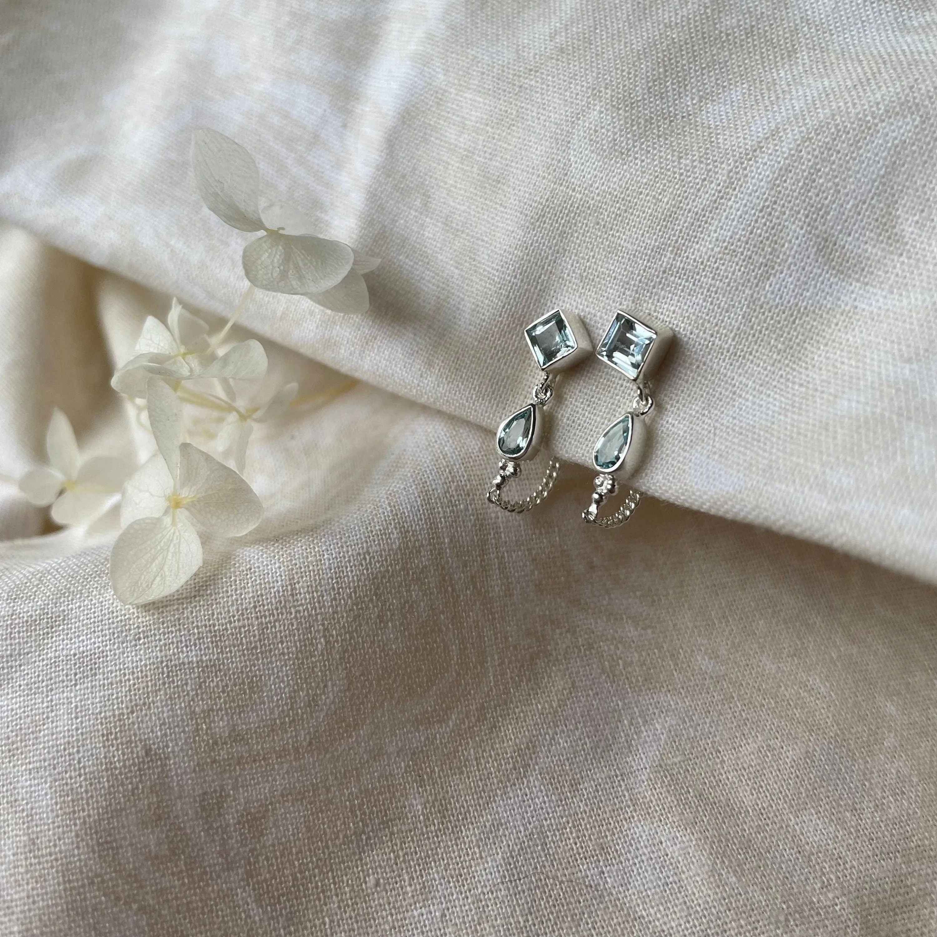 Kalani Sterling Silver Blue Topaz Stud Earrings