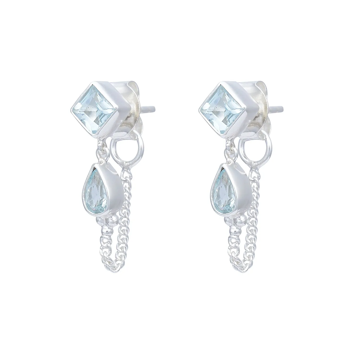 Kalani Sterling Silver Blue Topaz Stud Earrings