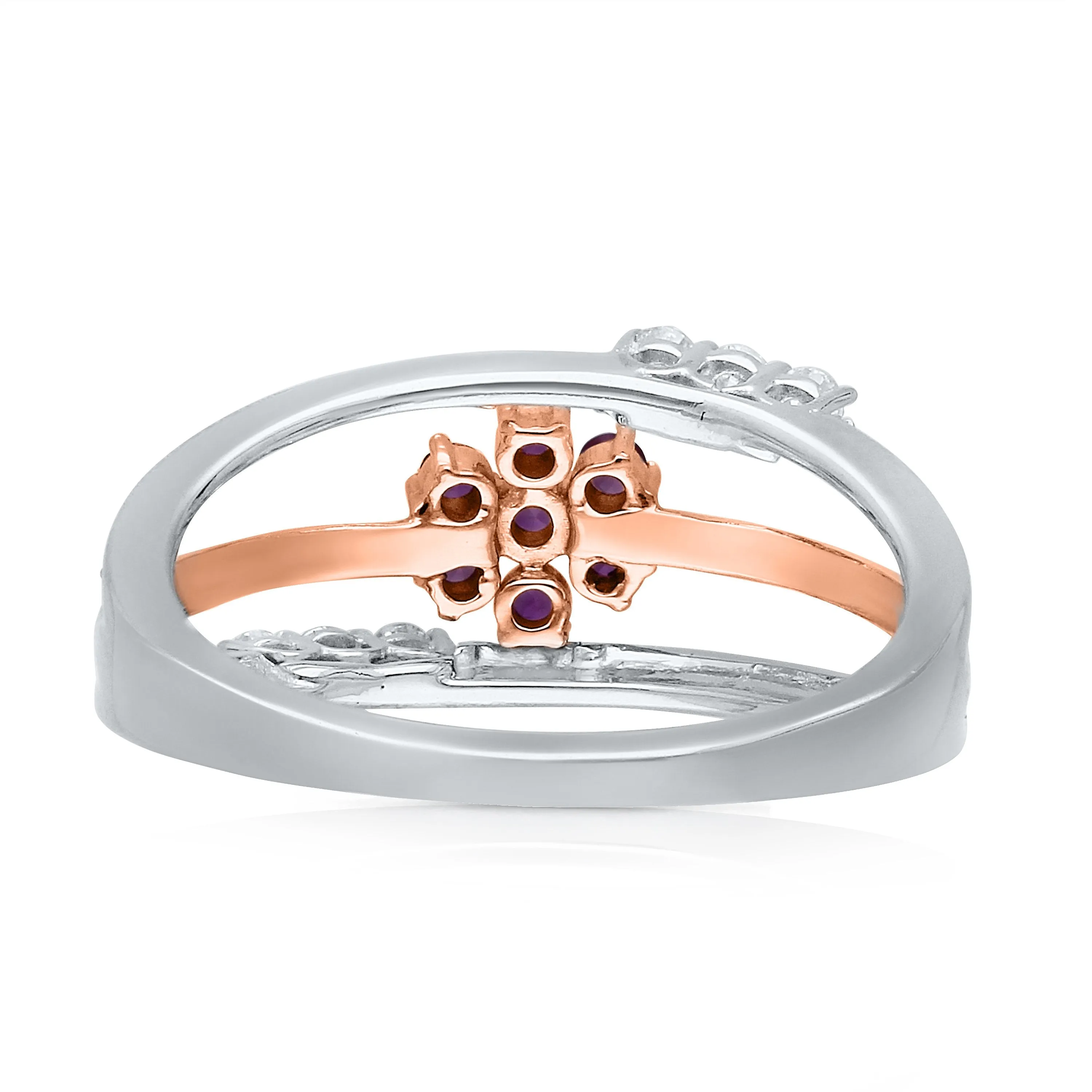 Kallati Heirloom Pink Sapphire & White Diamond Ring in 14K Two-Tone Gold