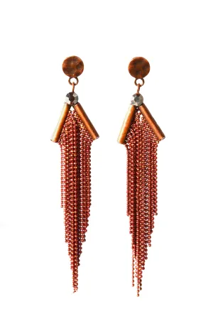 Karine Sultan Oxidized Copper Pendant Earrings