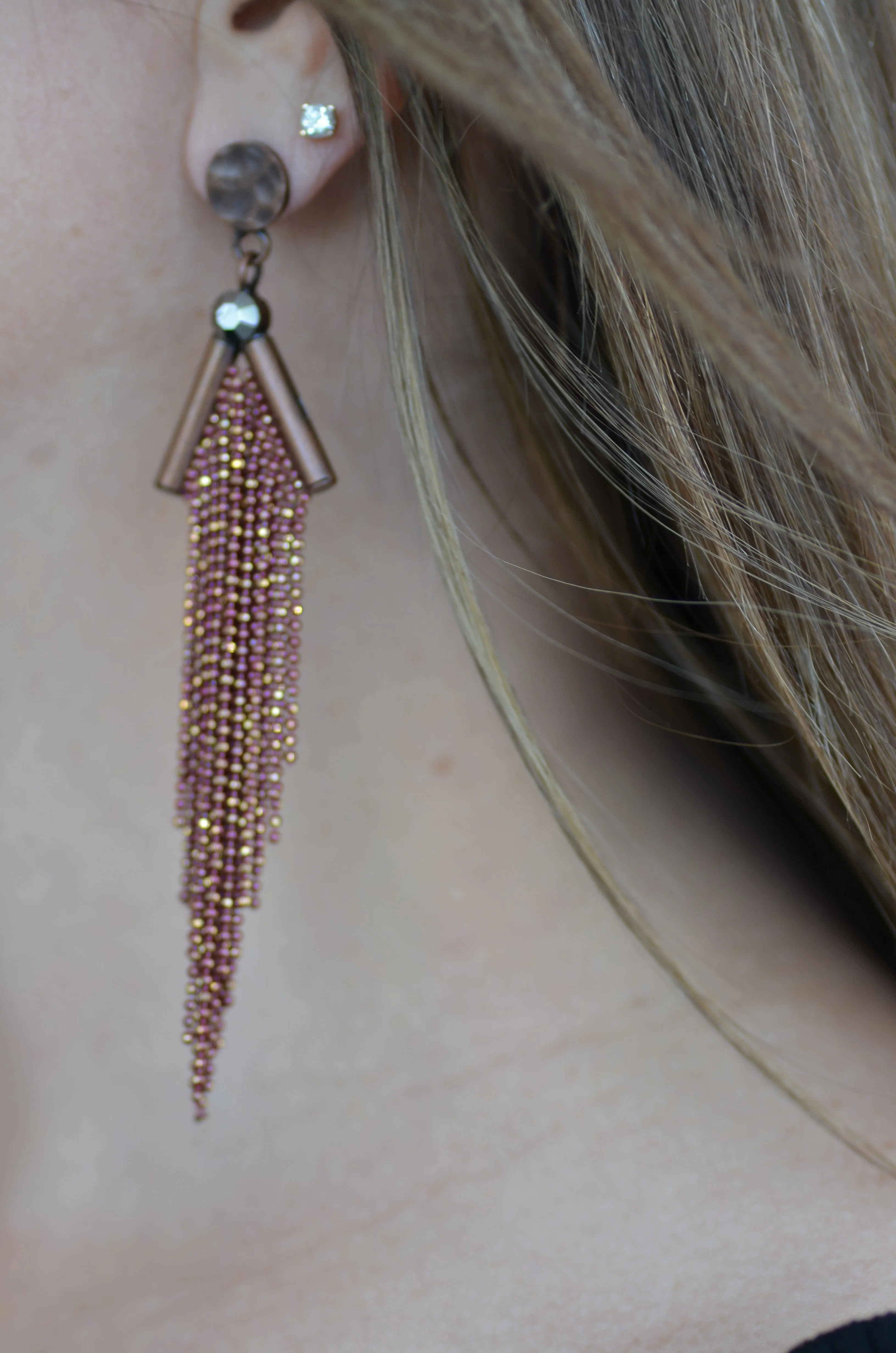 Karine Sultan Oxidized Copper Pendant Earrings