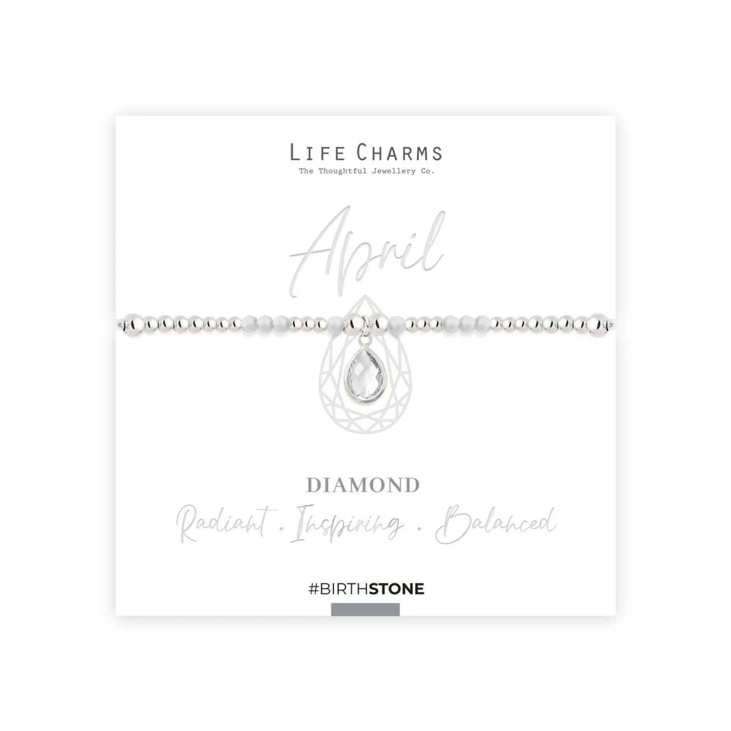 Life Charms April Birthstone Bracelet