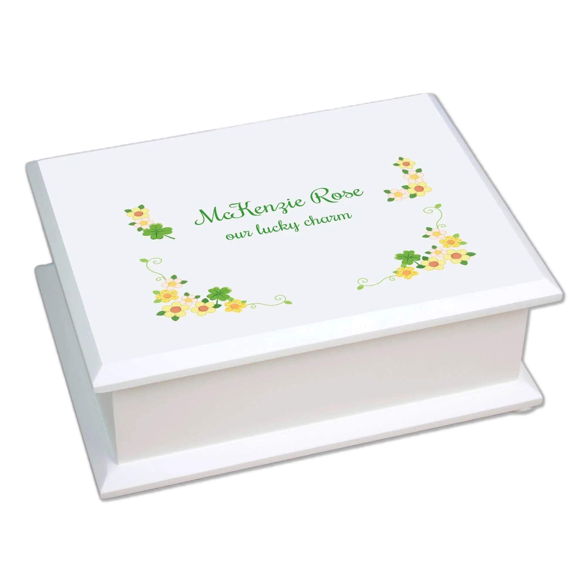 Lift Top Jewelry Box - Shamrock