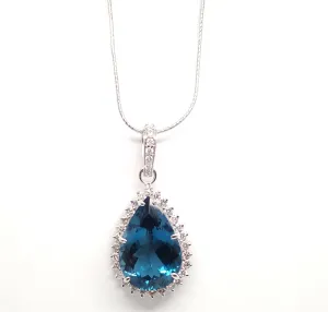 London Blue Topaz And Diamond Pendant AD No. 1900