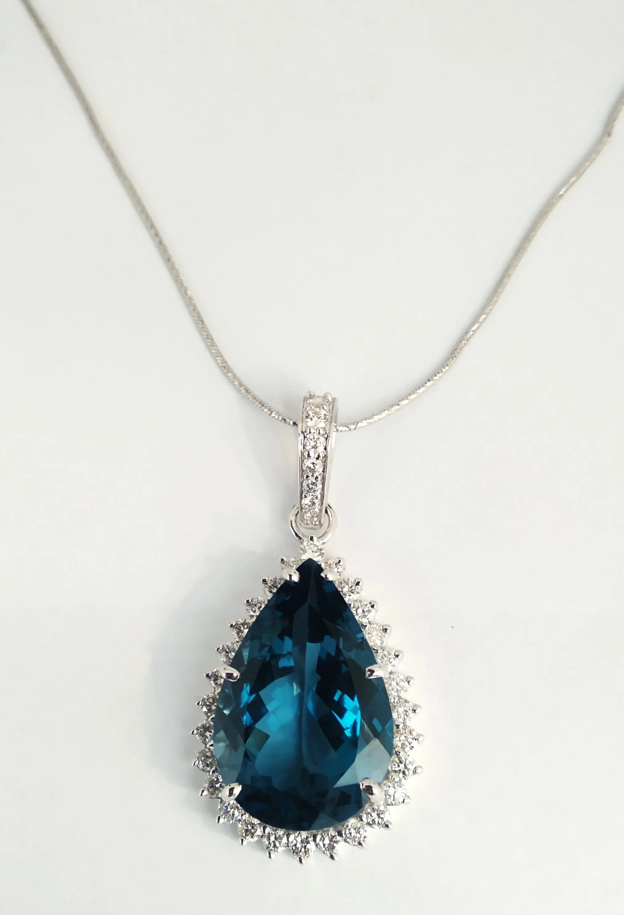 London Blue Topaz And Diamond Pendant AD No. 1900