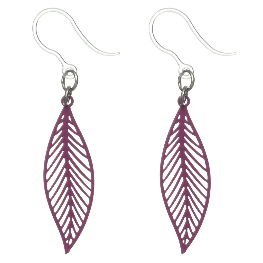 Lovely Leaf Dangles Hypoallergenic Earrings for Sensitive Ears Made with Plastic Posts