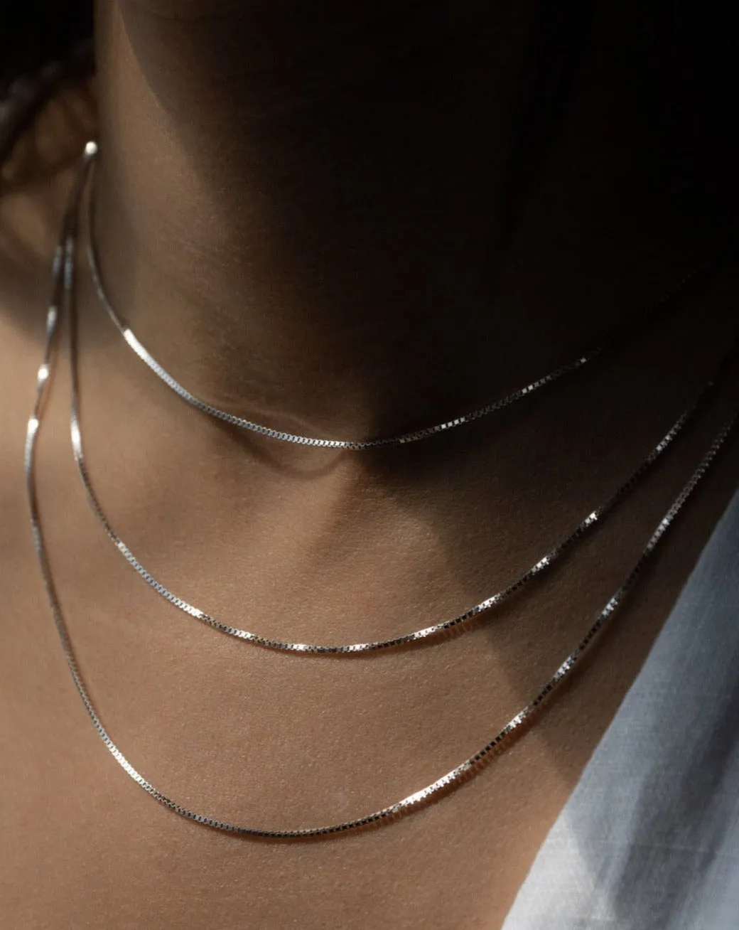 Luxe Box Chain - 10k Solid White Gold