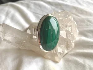 Malachite Naevia Ring - Large Oval