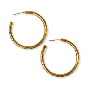 Marianne Everyday Large Chunky Hoop Earrings Brass