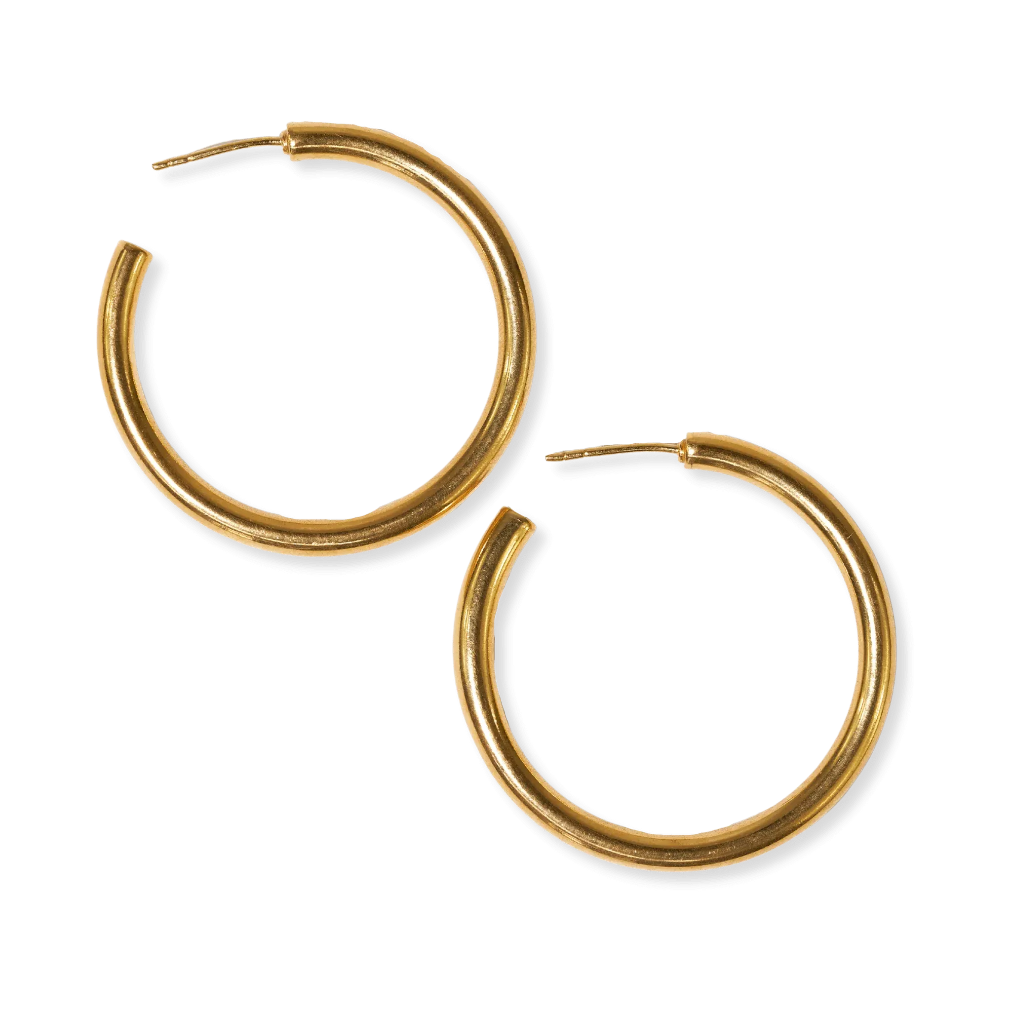 Marianne Everyday Large Chunky Hoop Earrings Brass