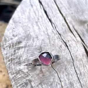 Moody pink tourmaline ring