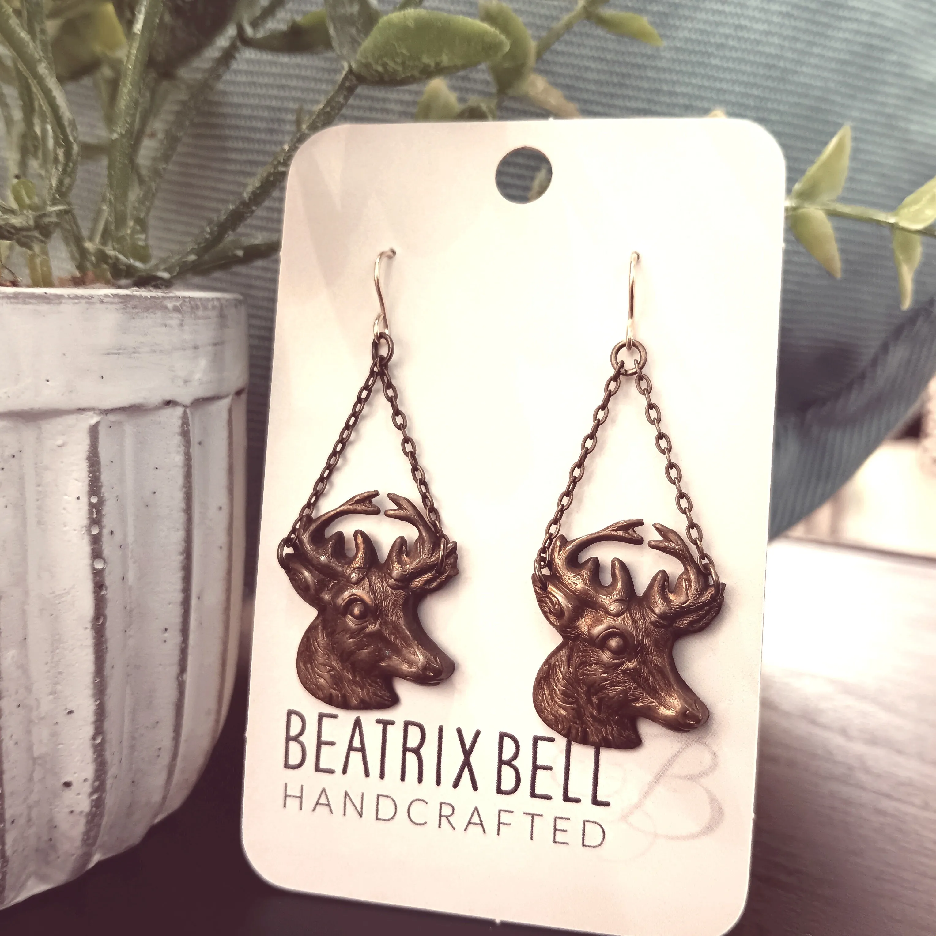 Moose Head Earrings