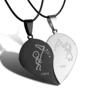 New Style Broken Heart Parts 2 Best Friend Necklaces & Pendants Share With Your Friends Stainless Steel Couple Necklaces