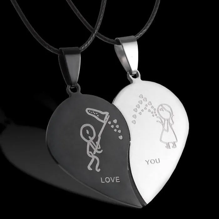 New Style Broken Heart Parts 2 Best Friend Necklaces & Pendants Share With Your Friends Stainless Steel Couple Necklaces