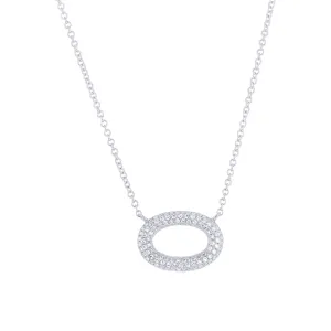 Oasis Pave Oval Diamond Necklace