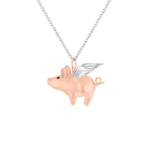 Octavian Flying Pig Diamond Necklace