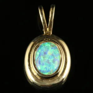 Opal Gold Pendant Beautiful Opal 9Ct Gold