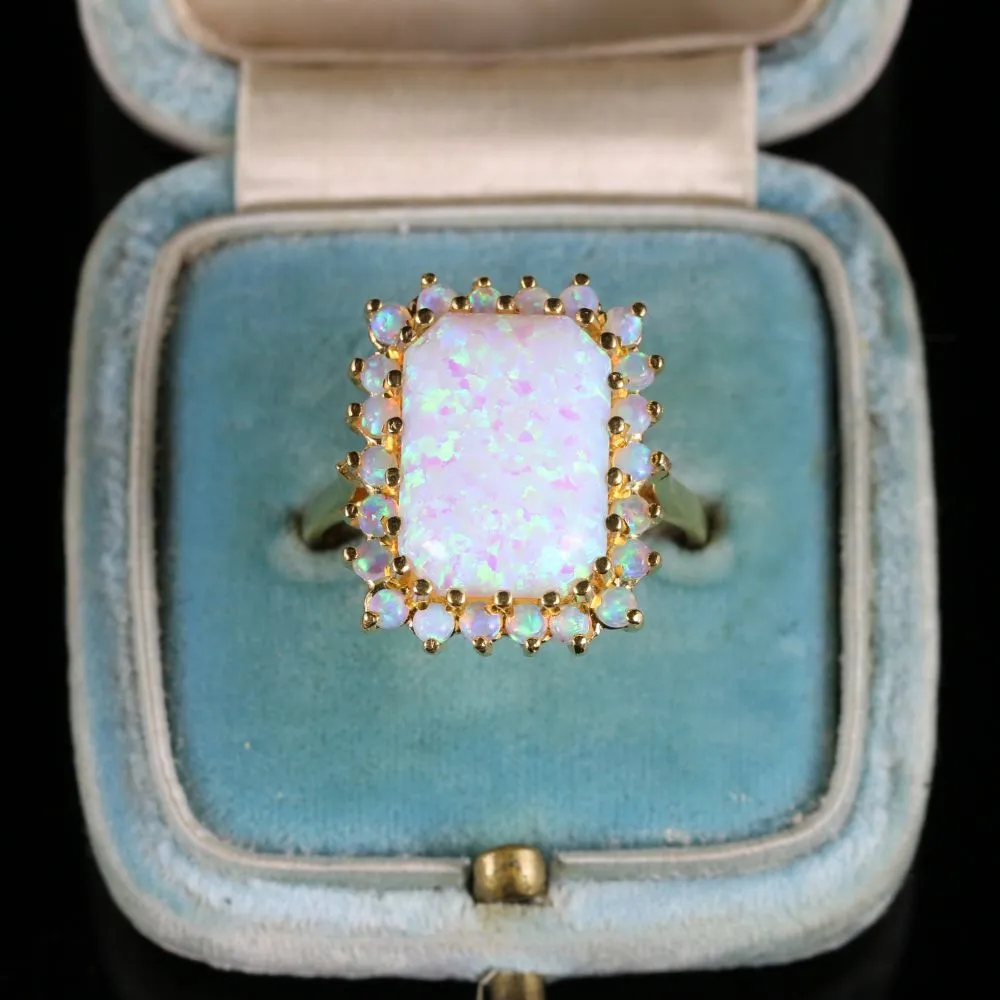 Opal Ring 18Ct Gold On Silver