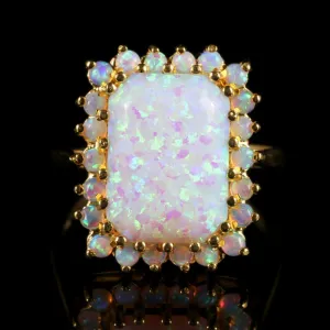 Opal Ring 18Ct Gold On Silver