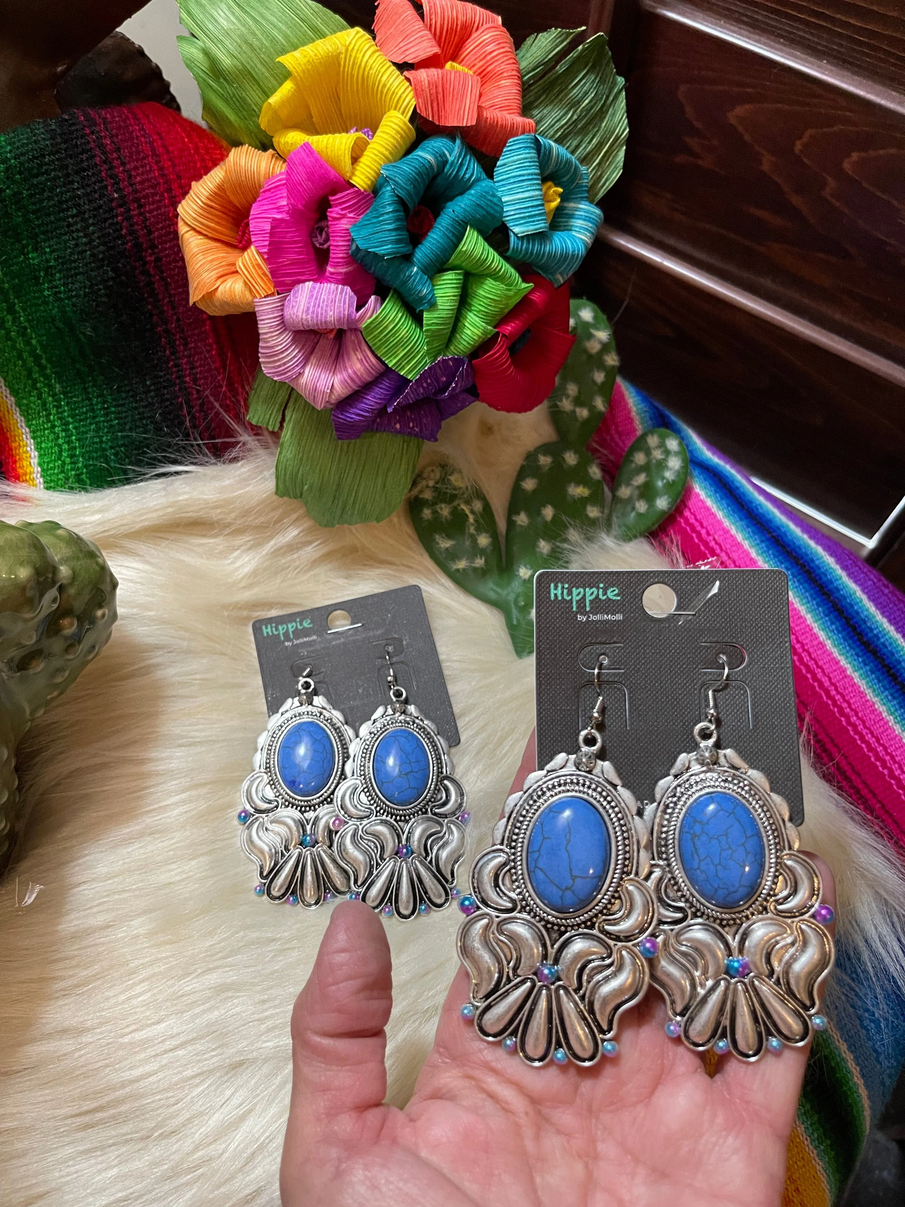 Oversized Southwest COSMIC SHIMMER earrings