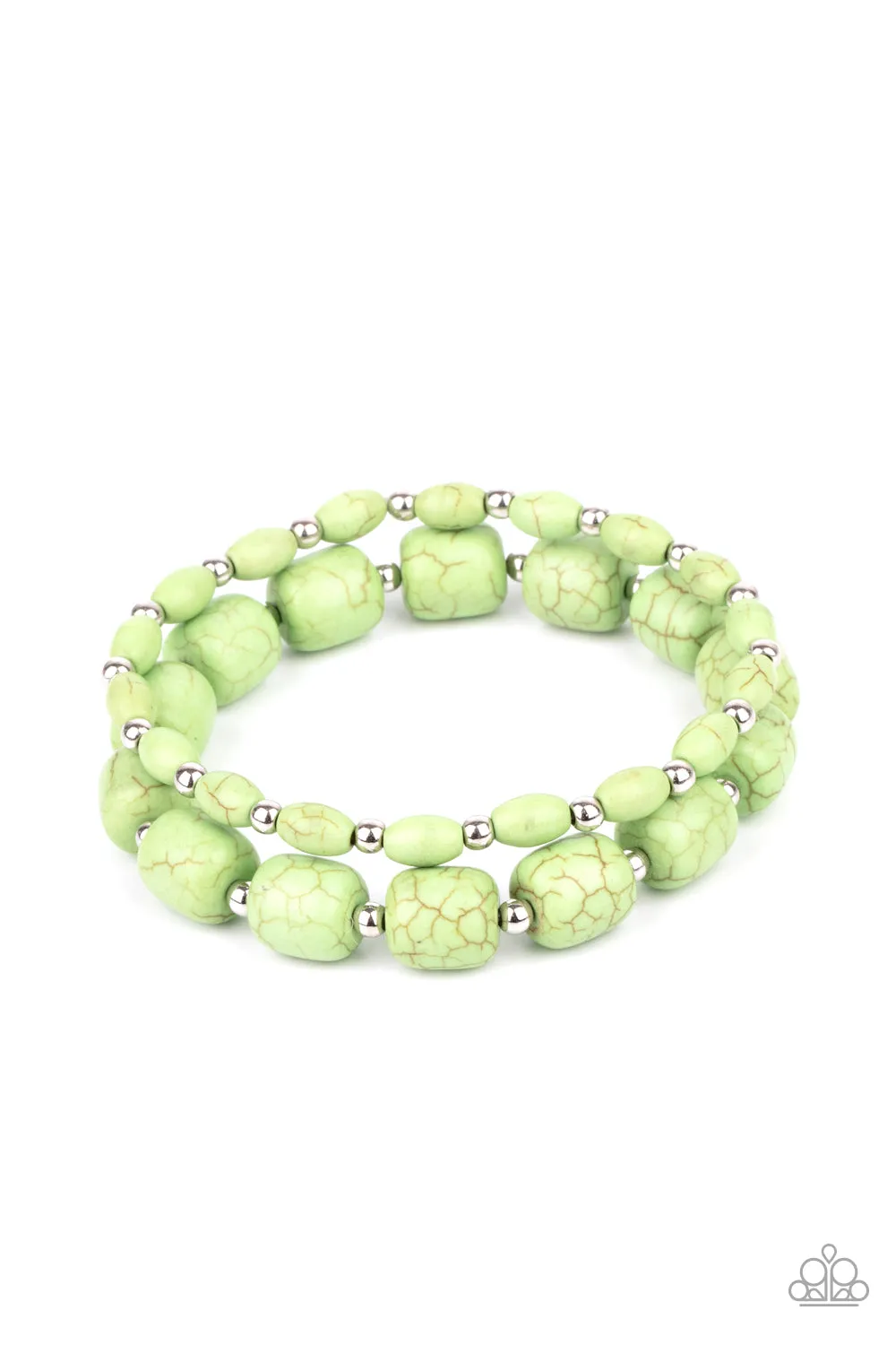 Paparazzi Colorfully Country - Green Bracelet