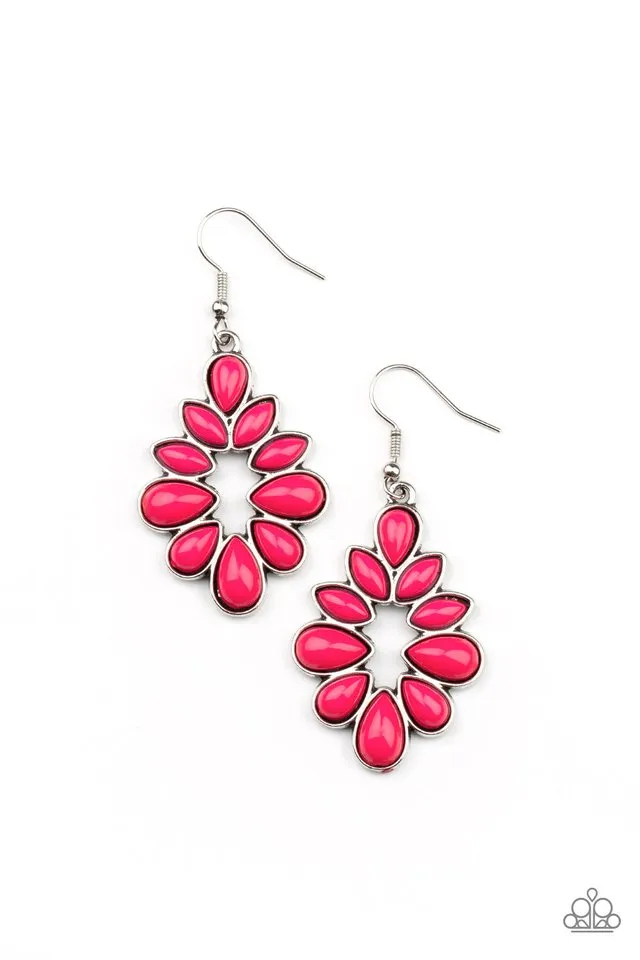 Paparazzi Earring ~ Burst Into TEARDROPS - Pink