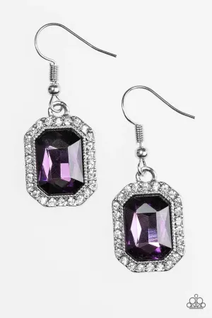 Paparazzi Earring ~ Crown Court - Purple