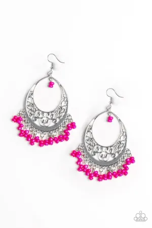 Paparazzi Earring ~ Malibu Mamba - Pink