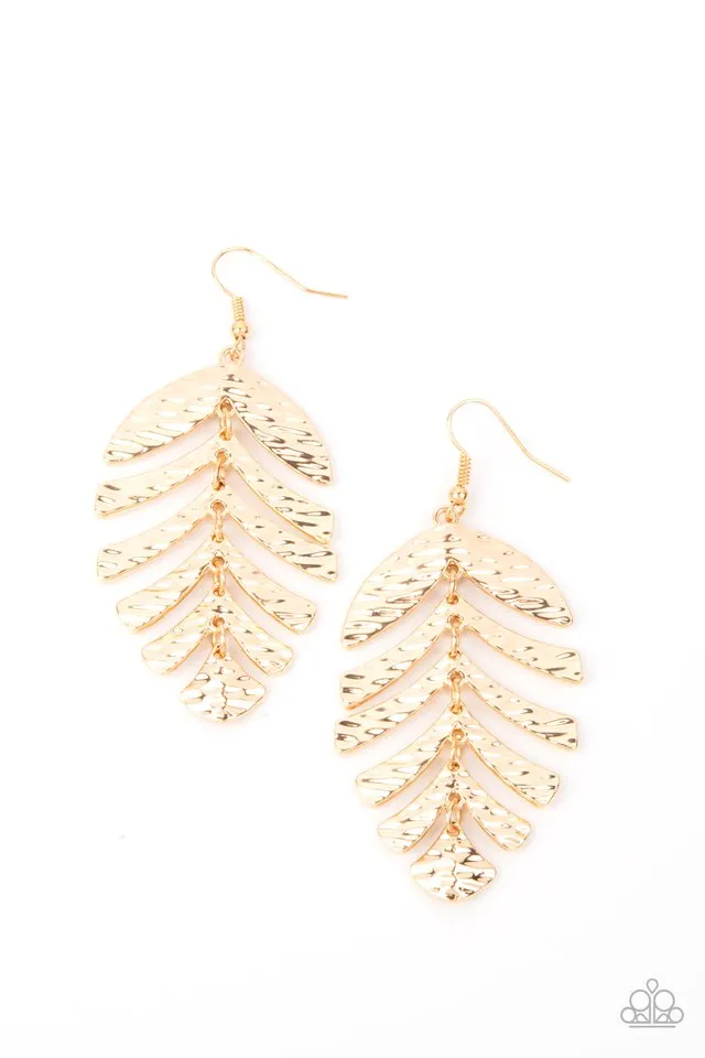 Paparazzi Earring ~ Palm Lagoon - Gold