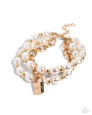 PAPARAZZI LOVE-Locked Legacy - Gold BRACELETS