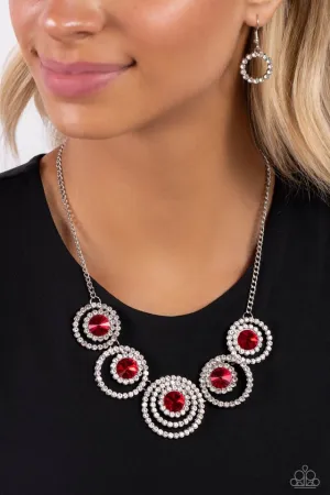 Paparazzi Necklace ~ Dramatic Darling - Red