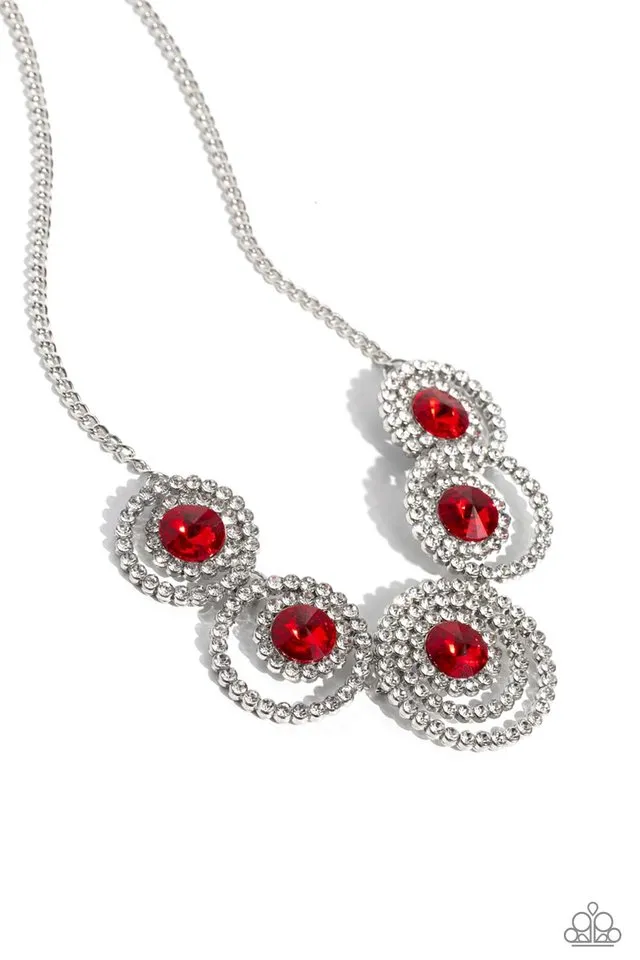 Paparazzi Necklace ~ Dramatic Darling - Red