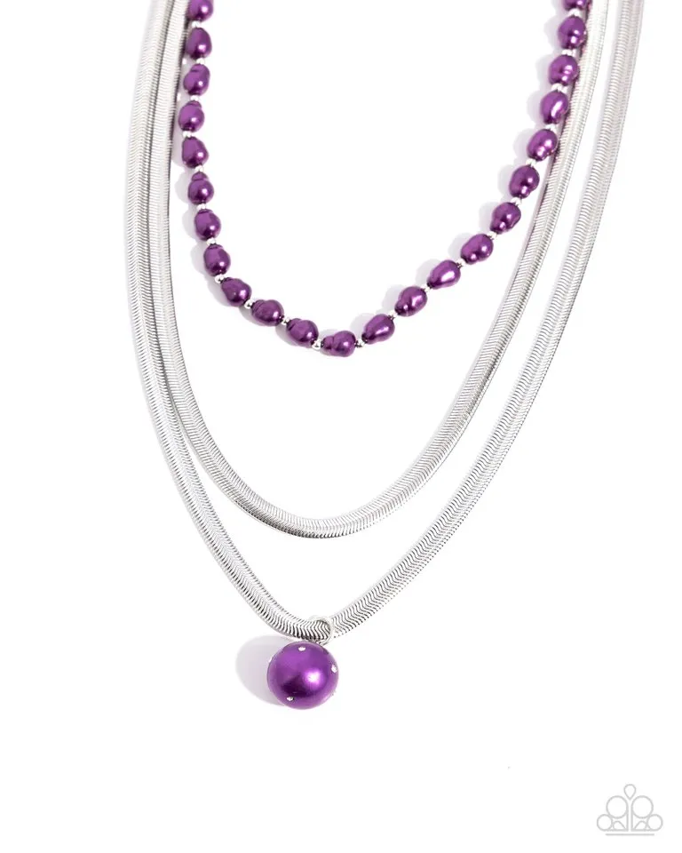 Paparazzi Necklace ~ Flourishing Finale - Purple