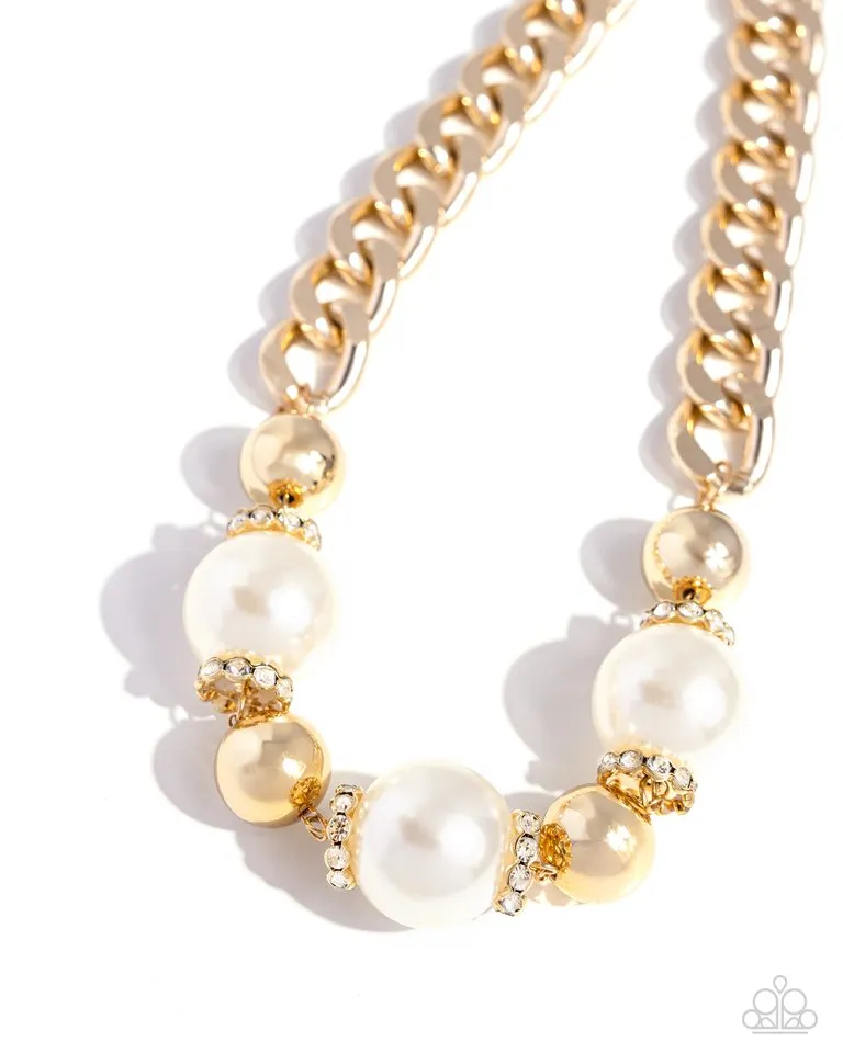 Paparazzi Necklace ~ Generously Glossy - Gold