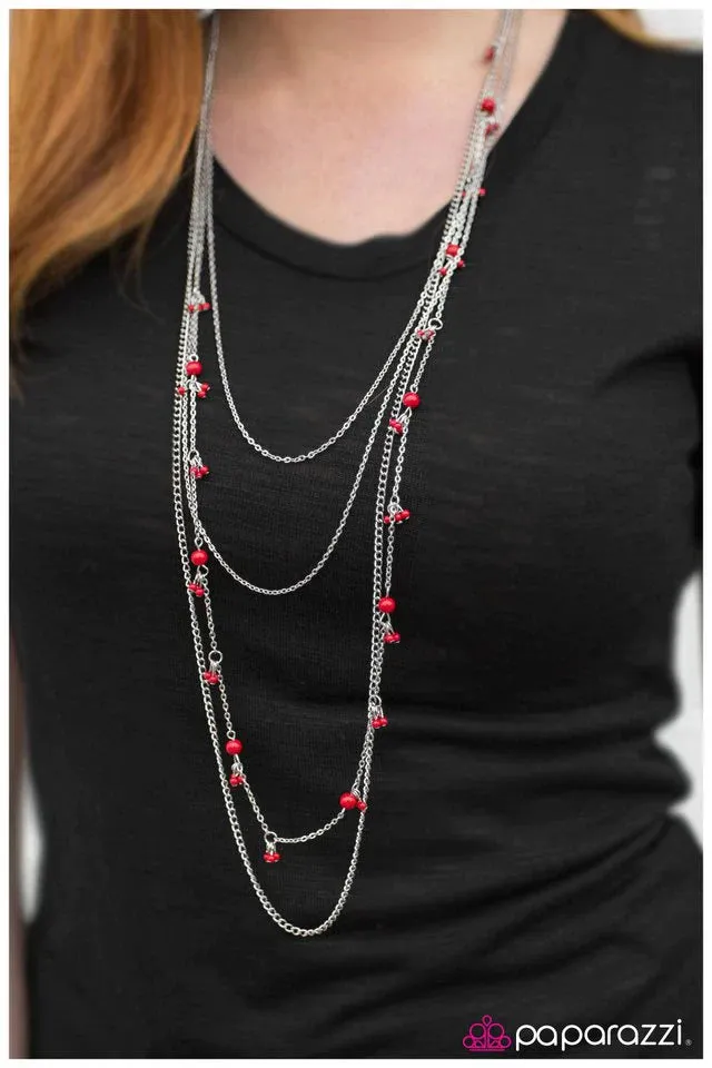 Paparazzi Necklace ~ Its a Date! - Red