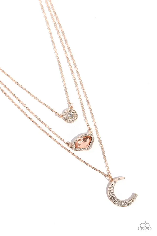 Paparazzi Necklace ~ Lunar Lineup - Rose Gold