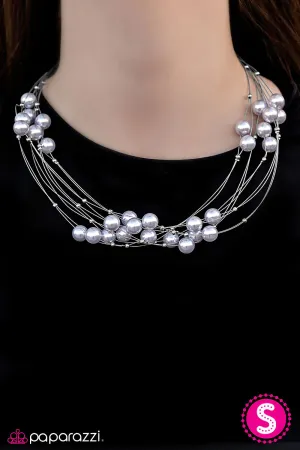 Paparazzi Necklace ~ Pearl Armada - Silver