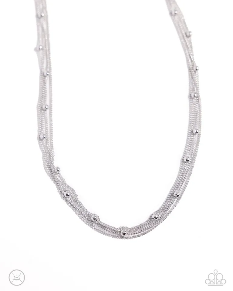 Paparazzi Necklace ~ Satellite Strands - Silver