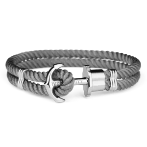 Paul Hewitt Phrep Nylon Silver / Grey Bracelet - M