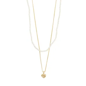 Pilgrim ARLET necklace 2-in-1 set, gold-plated