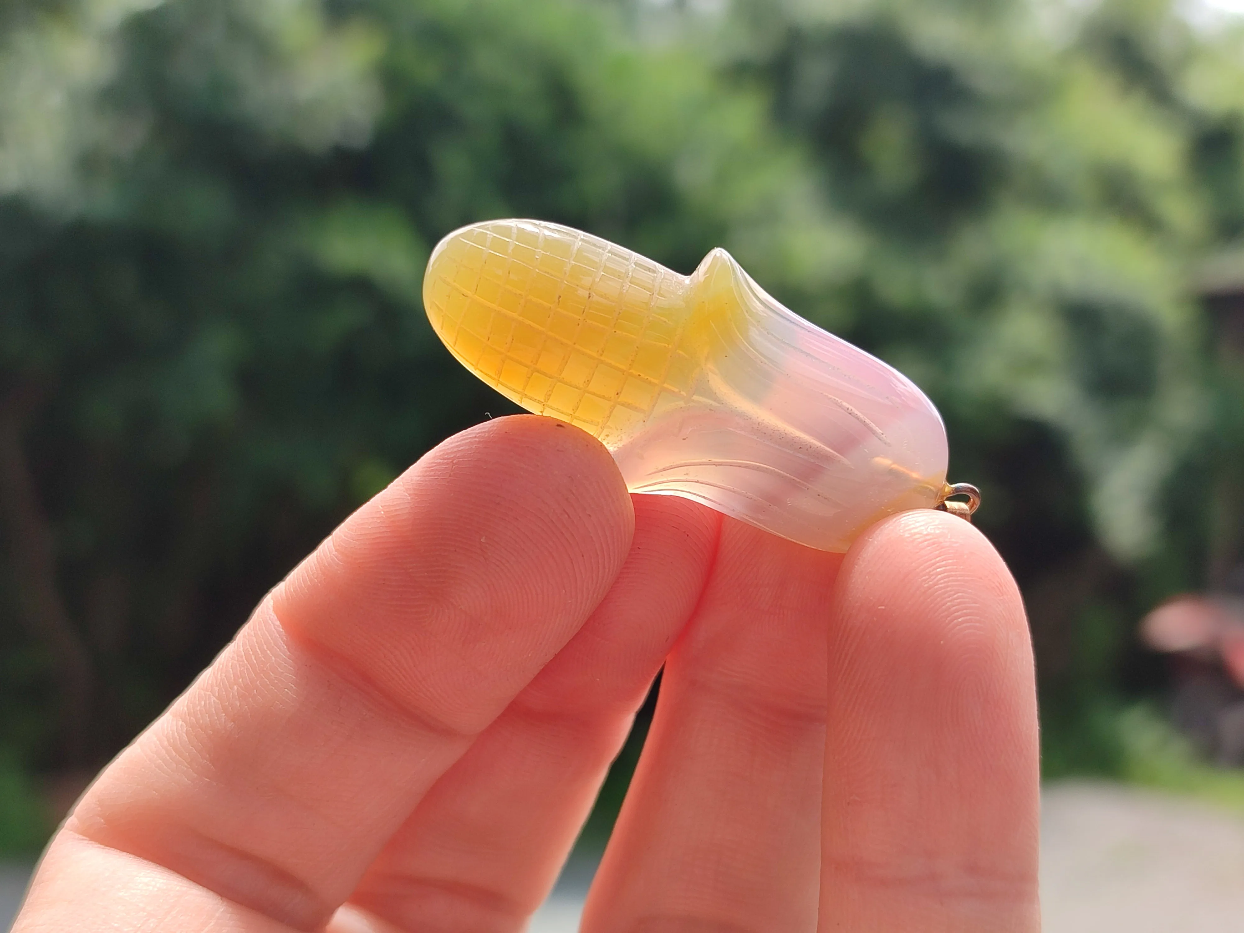 Polished Mixed Set Of 12 Gemstone Maize / Corn Cob Pendants - Sold Per Box - From World