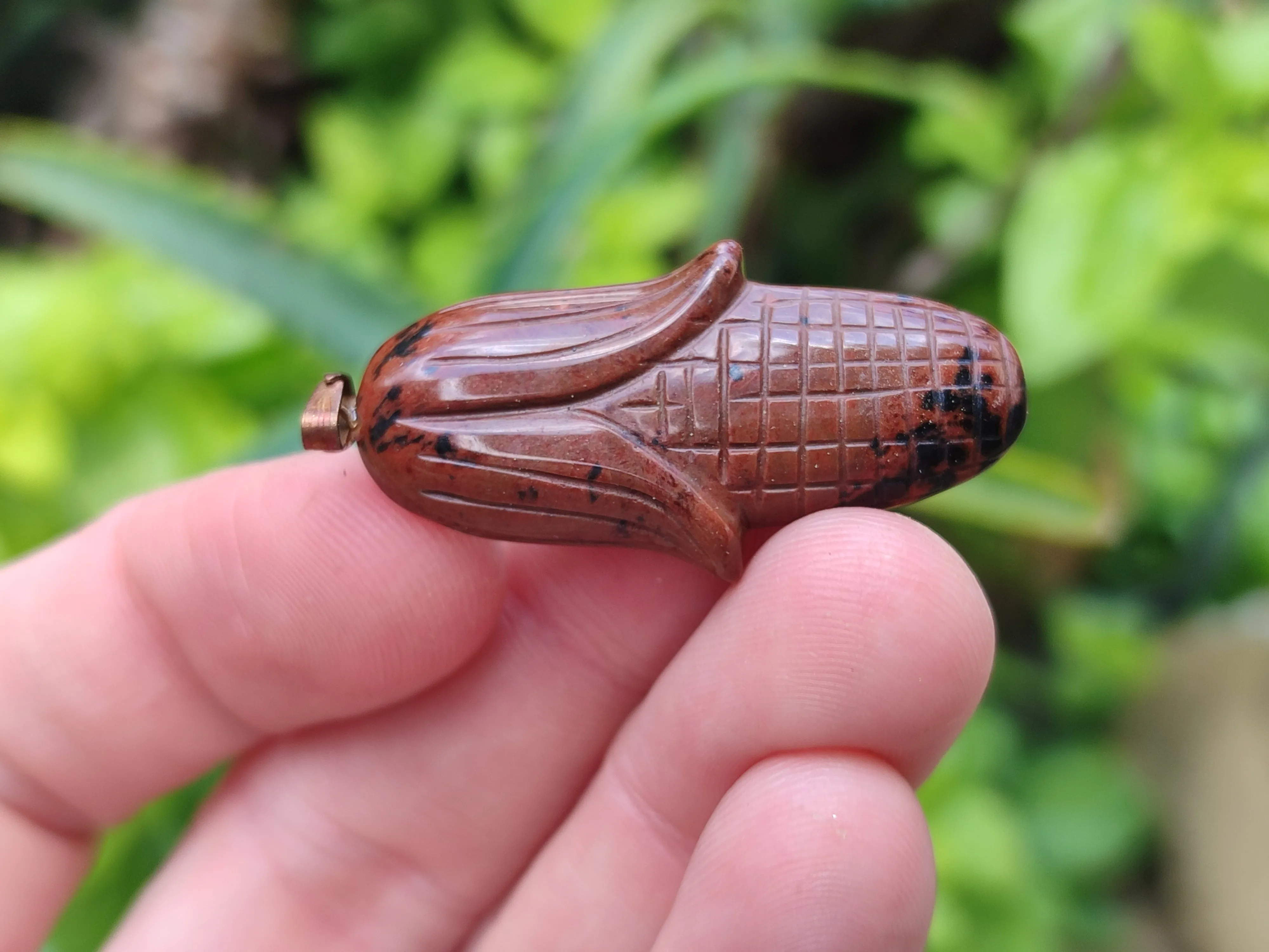 Polished Mixed Set Of 12 Gemstone Maize / Corn Cob Pendants - Sold Per Box - From World