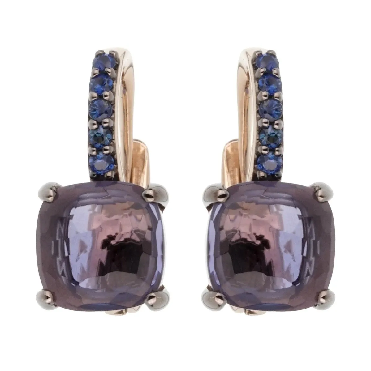 Pomellato 3.84 Carat Iolite Sapphire White Gold Earrings